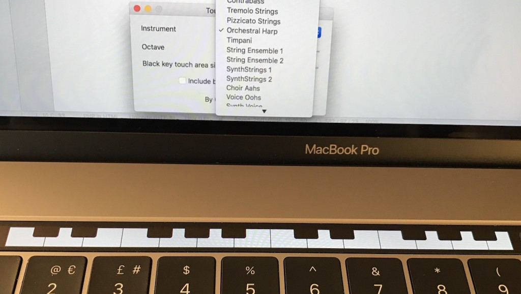 macbook pro touch bar piano