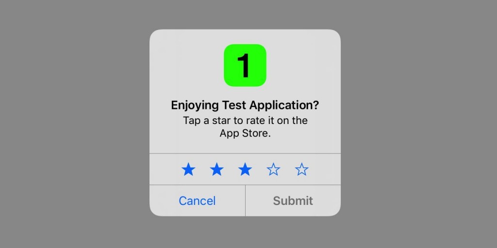 ios11 アプリ　ポップアップ　レーティング　レビュー　　評価