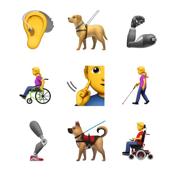 Apple 新たに補聴器 盲導犬 義手 車椅子などの絵文字を提案 Iphone Mania