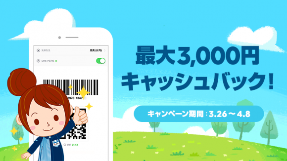 【LINE Pay】全国のローソンで最大3,000円キャッシュバックキャンペーン
