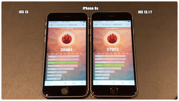 iOS13 iOS13.1 スピードテストiAppleBytes iPhone6s