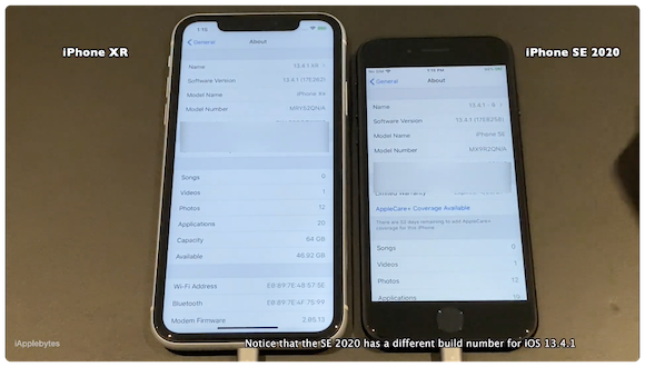 iPhone SE（第2世代） iPhone XR 比較
