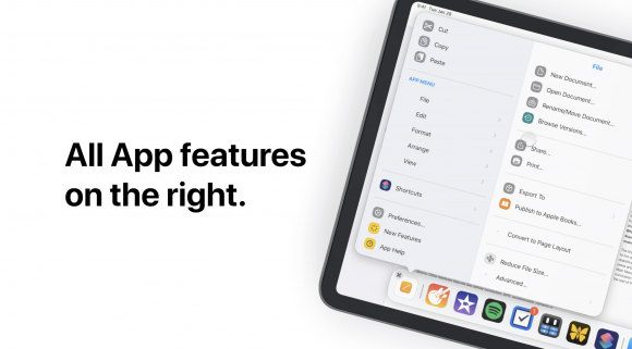 iPadOS14 concept menu right