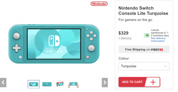 Switch Lite shopping page