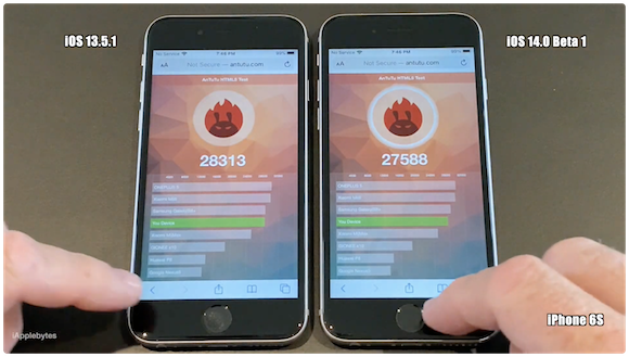 iOS14ベータ1 スピードテスト