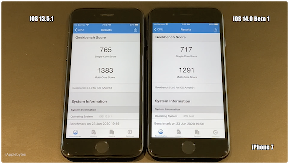 iOS14ベータ1 スピードテスト