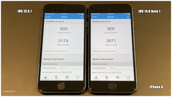 iOS14ベータ1 スピードテスト