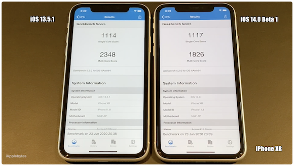 iOS14ベータ1 スピードテスト
