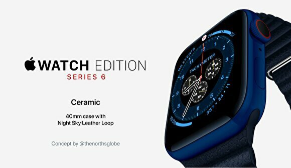 Apple Watch Edition S6セラミック、ミッドナイトブルーのコンセプト画像