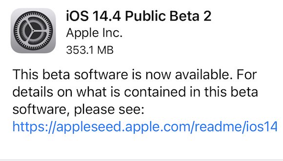 iOS14.4ベータ2