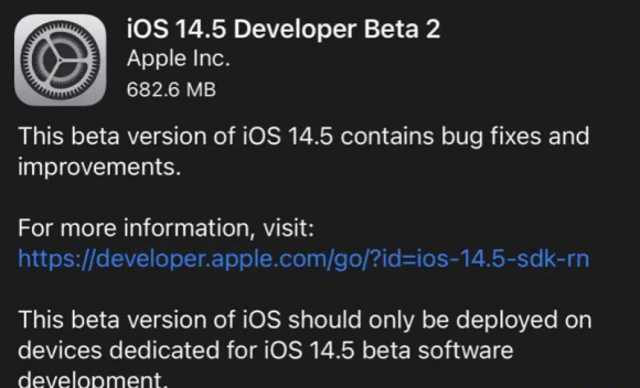 iOS14.5ベータ2