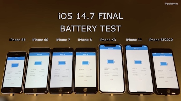 iOS14.7 バッテリーテスト