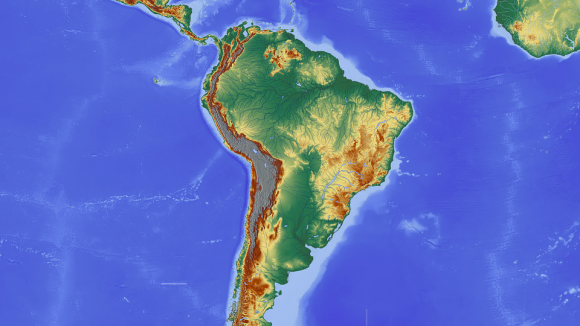 南アメリカの地図