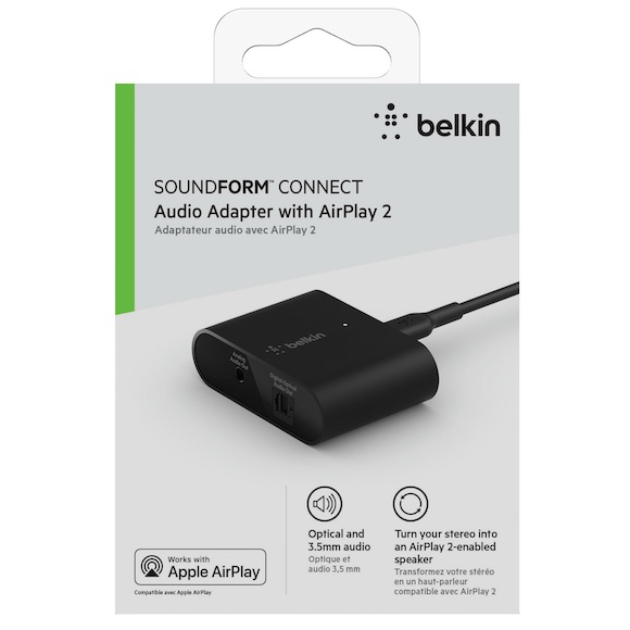 ベルキン 「Belkin SOUNDFORM CONNECT AirPlay 2対応オーディオアダプター」