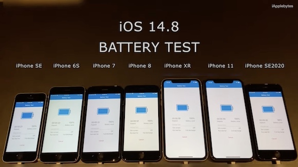 iOS14.8バッテリーテスト