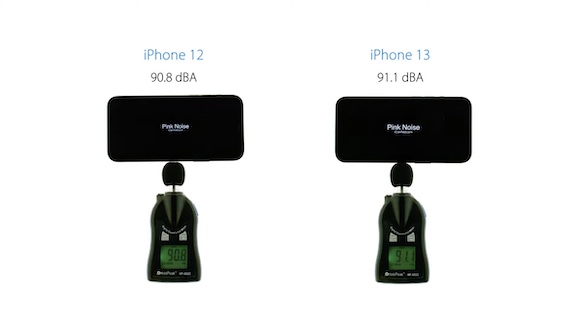 iPhone13 iPhone12 スピーカー音圧比較