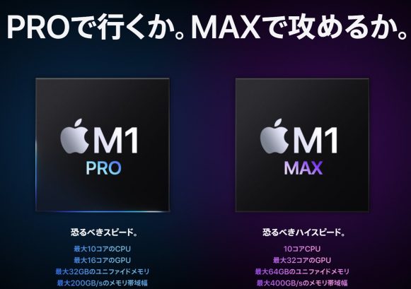 M1 ProとMaxの画像