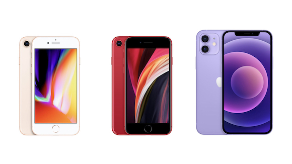 iPhone8, iPhone SE（第2世代）、iPhone12