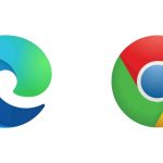 EdgeブラウザとChromeブラウザのロゴ