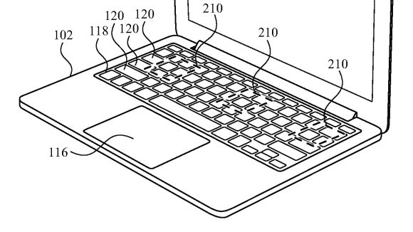macbook pro 特許 キーボード　スピーカー