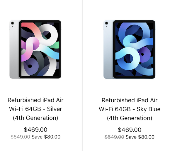 iPad Air 4 refurb us