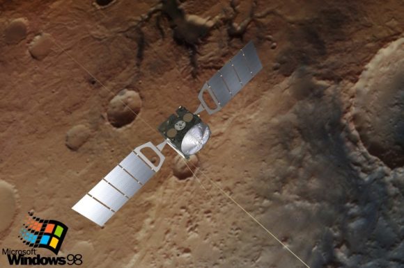 Windows 98で動作する火星探査機の画像
