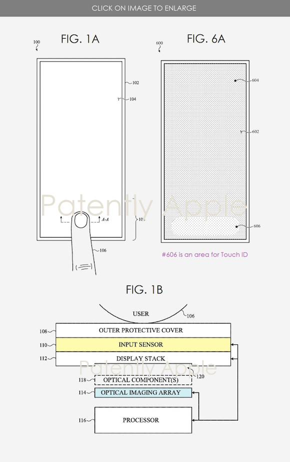 under display touch id face id patent