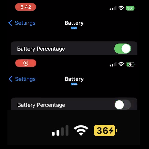 iOS16 b5 battery percent 2