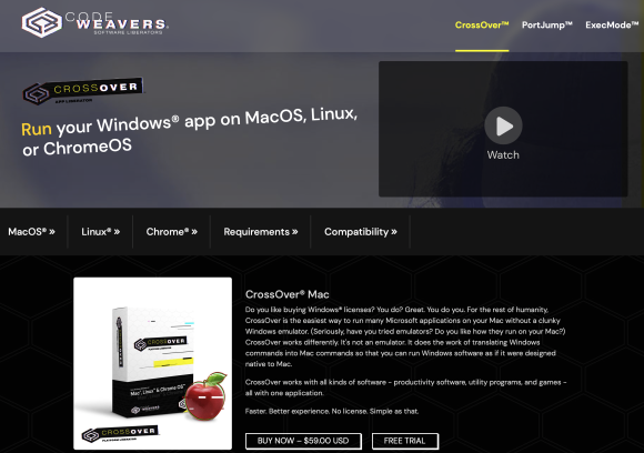 CrossOver Macのダウンロード