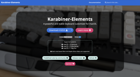 Karabiner-Elementsのサイト