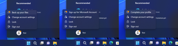 Windows 11のサインアウトメニュー画面に表示される広告