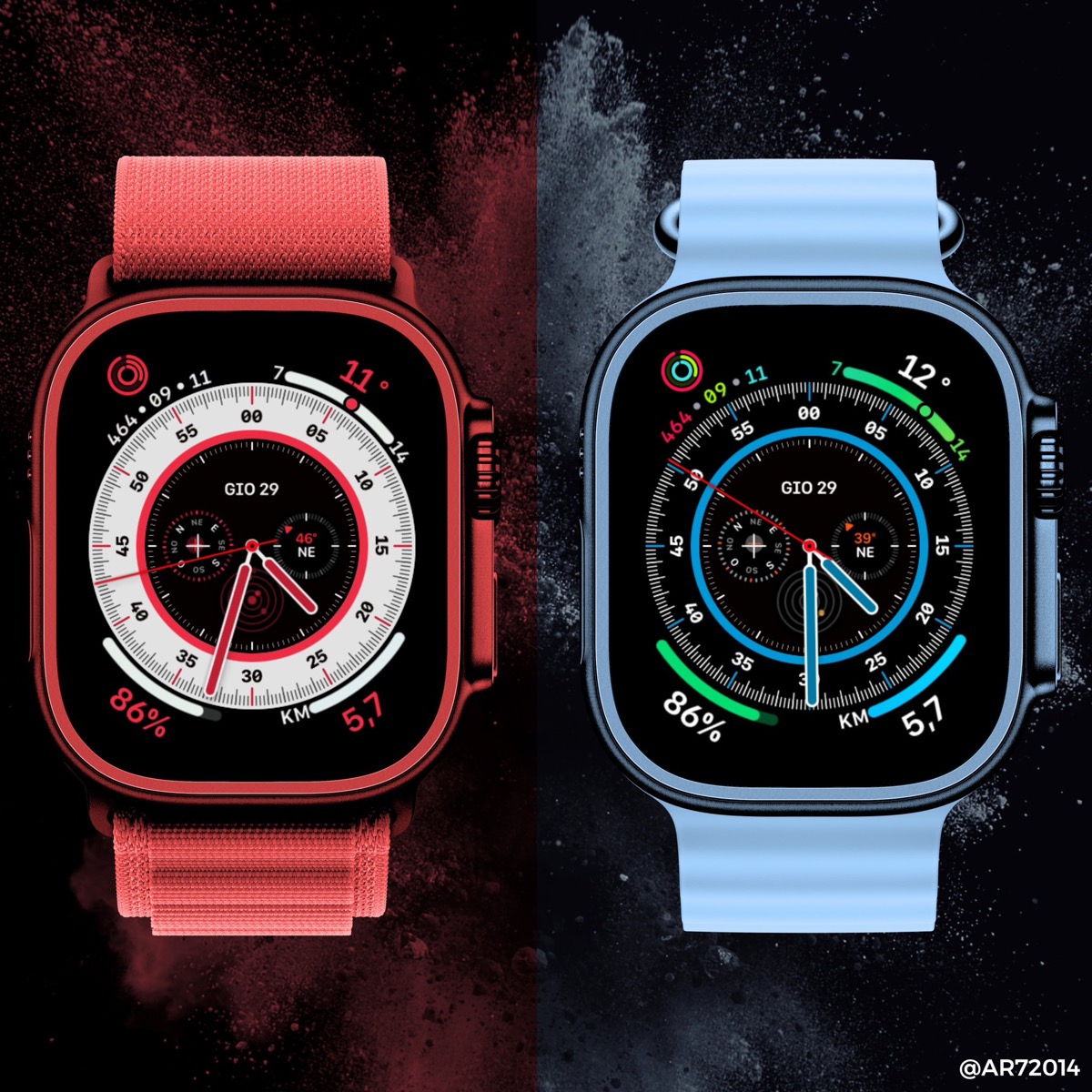 Apple Watch Ultra blue red AR7_1200