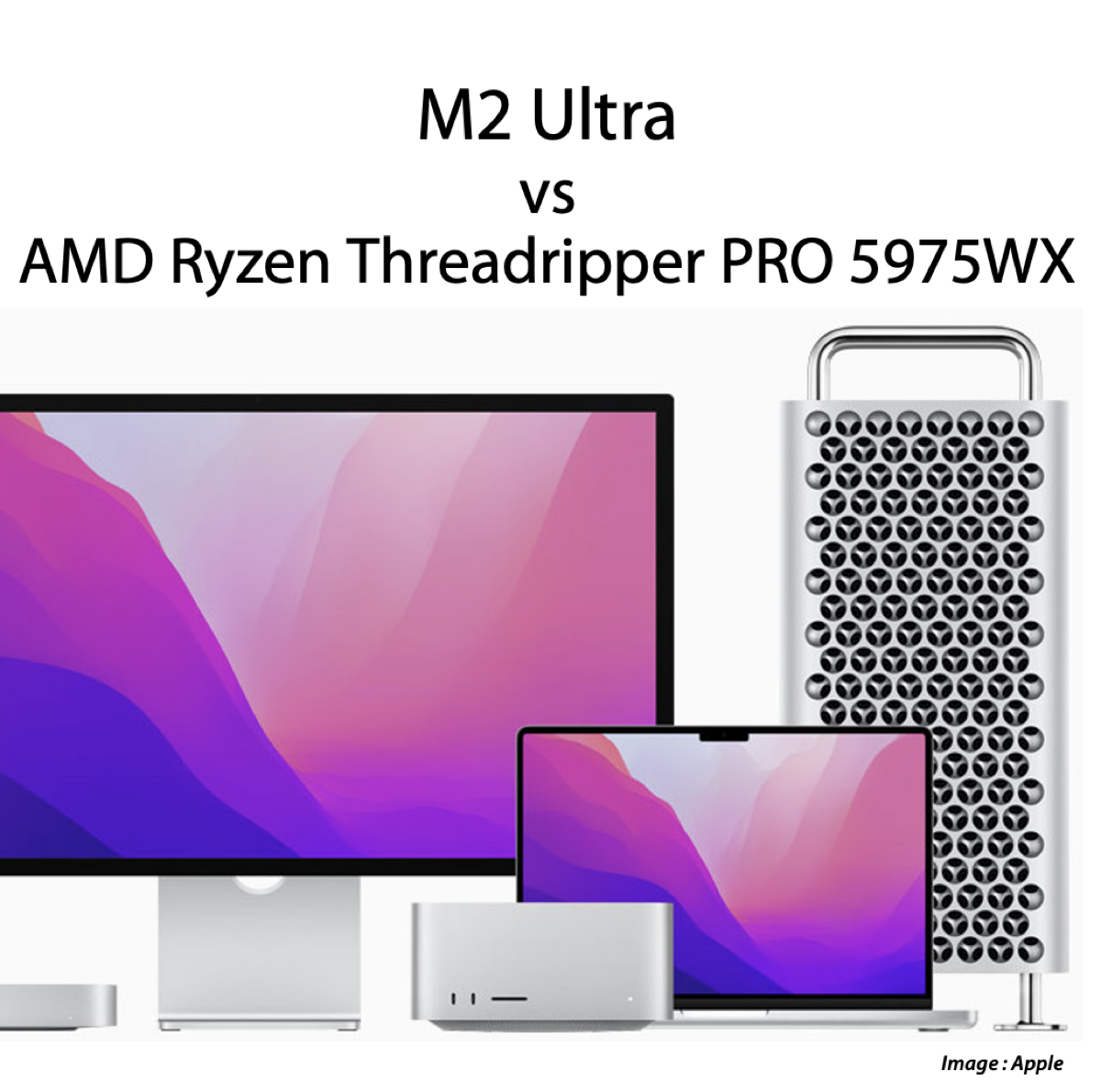 M2 UltraがRyzen Threadripper PRO 5975WX匹敵！？