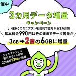 LINEMO3カ月データ増量キャンペーン