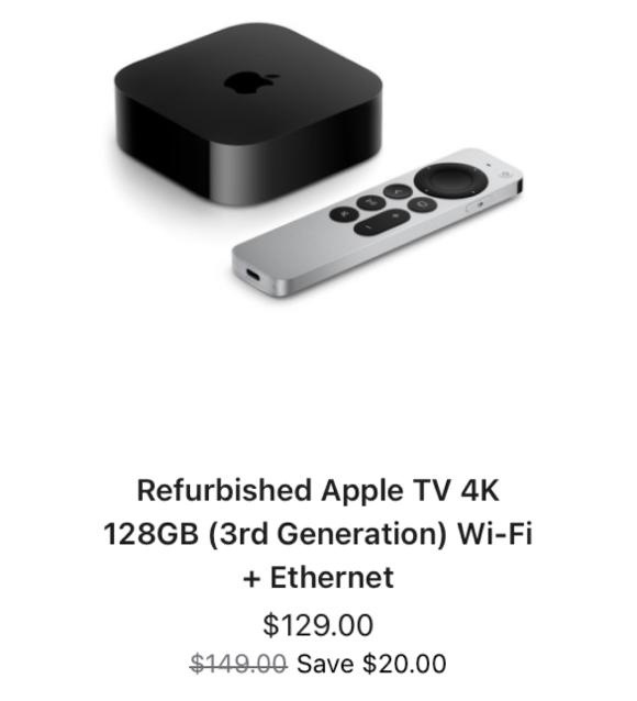 Apple TV 4K 3rd refurb