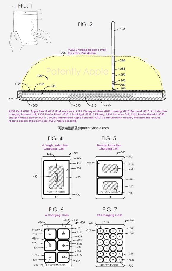 iPad用の画面下埋込み型ワイヤレス充電の特許出願〜Pencilの使用中も ...