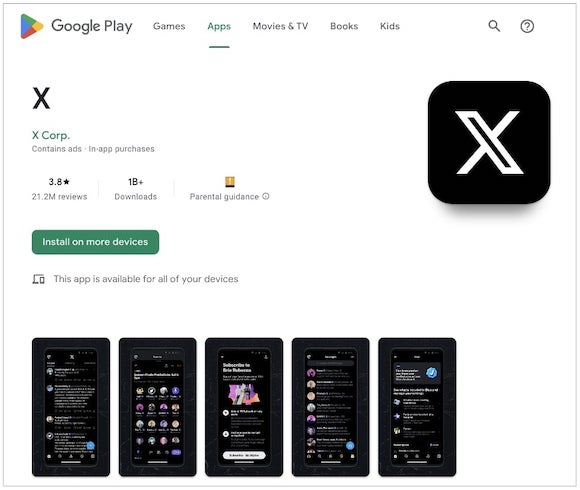 Google Play 「X」