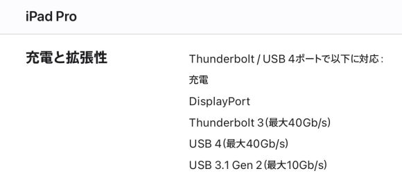 iPad Pro USB-C 転送速度