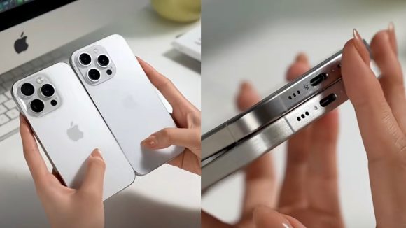 iPhone16 Pro（ダミー）と15 Proを比較〜筐体大きさと光沢の違いを確認