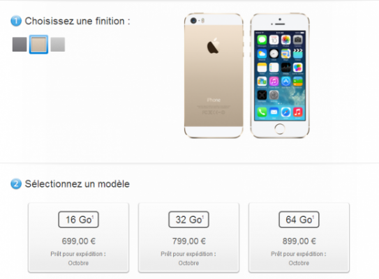 フランスのiPhone 5s出荷予定は「10月」