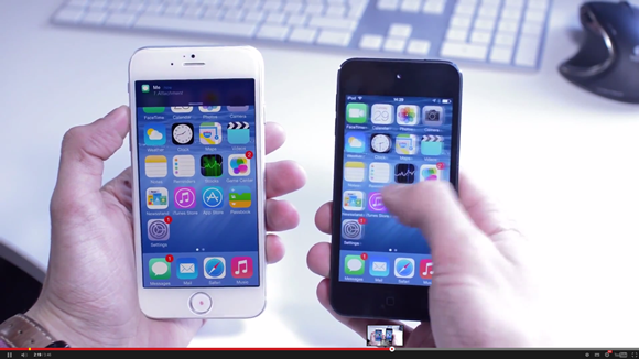 iOS8の動作するiPhone6とiPodtouch