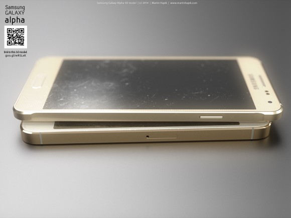 GalaxyAlphaとiPhone5の比較レンダリング画像