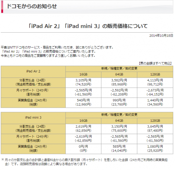 iPad_docomo料金