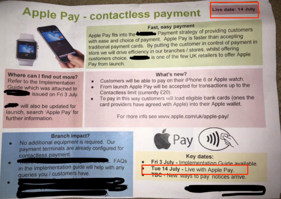 Apple Pay　イギリス