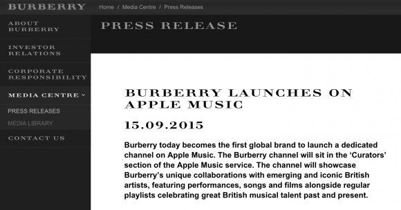 Burberry Apple Music