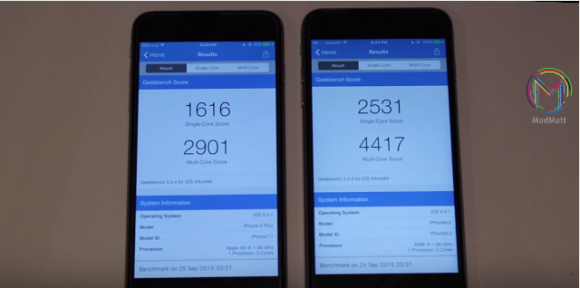 iPhone6s PlusとiPhone6 Plusの動作速度比較