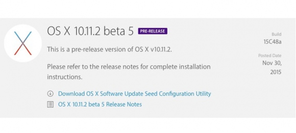 OS X 10.11.2 El Capitan_beta5