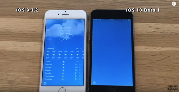 iOS10 iOS9.3.2 比較