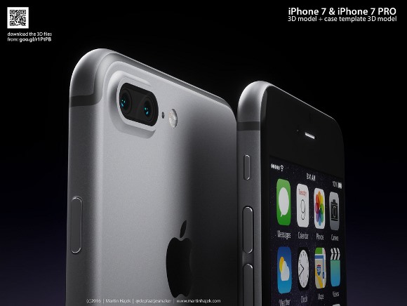 iPhone7　iPhone7 Pro (http://www.martinhajek.com/iphone-7pro-3d-models-case-templates/)