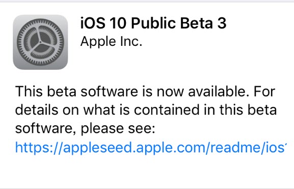 iOS10 パブリックベータ